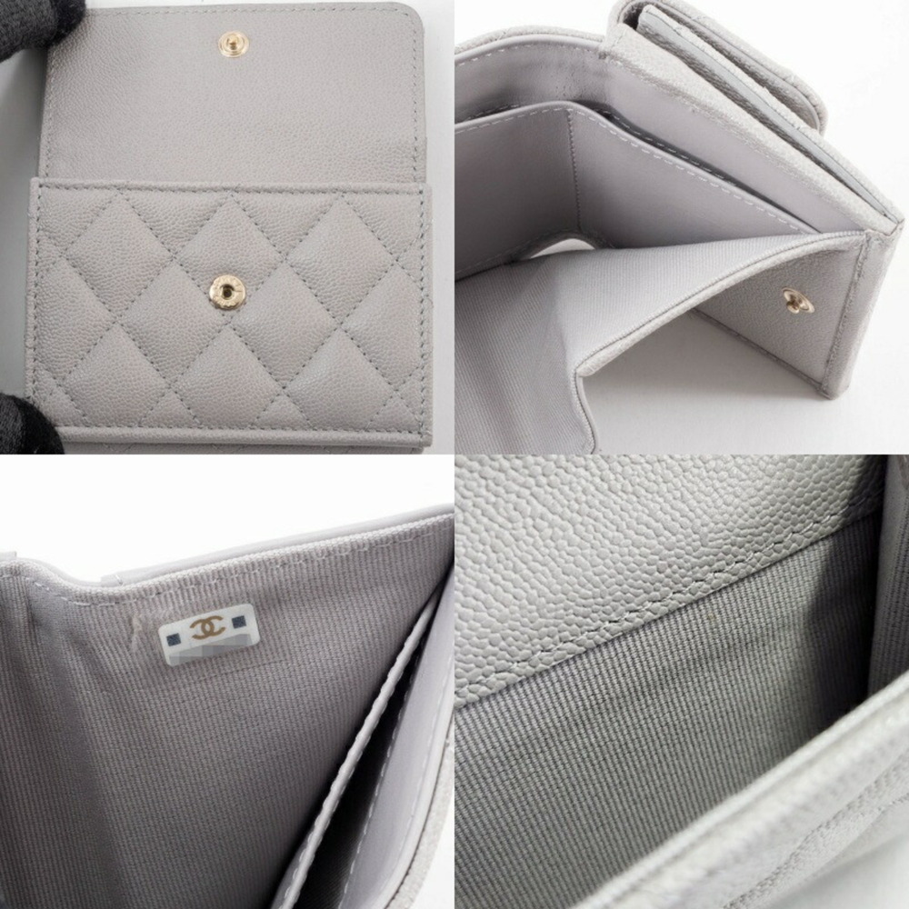 CHANEL Authentic Gray Caviar Leather Wallet - Picture 15 of 16